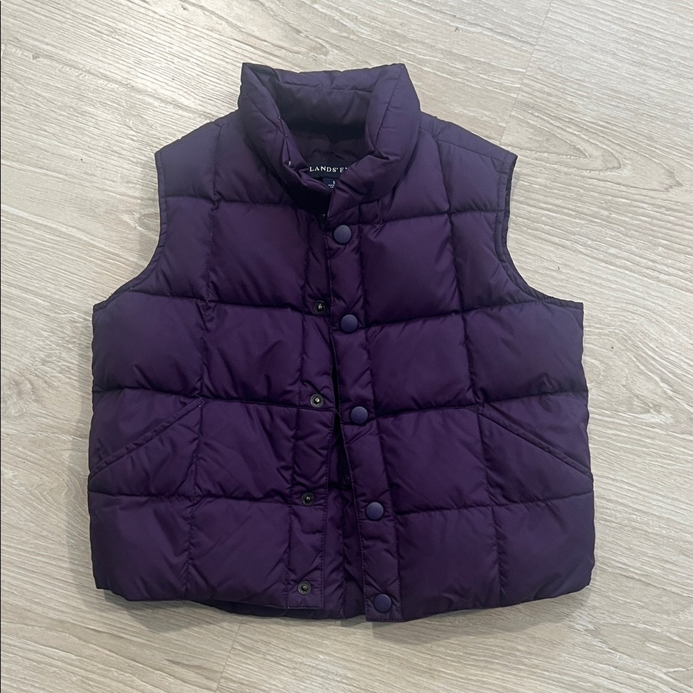 Lands' End Kids' Dark Purple Puffer Vest
